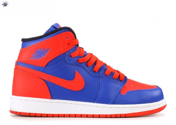 Meilleures Air Jordan 1 High Og Gs "Knicks" Orange Bleu (575441-417)