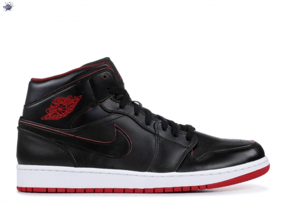 Meilleures Air Jordan 1 Mid Noir Rouge Blanc (554724-028)