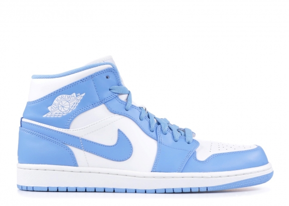 Meilleures Air Jordan 1 Mid "Unc" Bleu Blanc (554724-106)