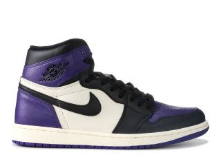 Meilleures Air Jordan 1 Retro "Court Purple" Blanc Pourpre Noir (555088-501)