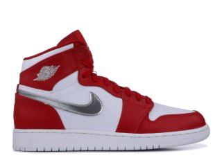 Meilleures Air Jordan 1 Retro High Bg "Silver Medal" Red White (705300-602)