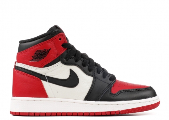 Meilleures Air Jordan 1 Retro High Og Bg (Gs) "Bred Toe" Rouge Noir Blanc (575441-610)