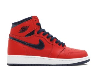 Meilleures Air Jordan 1 Retro High Og Bg (Gs) "David Letterman" Rouge Noir (575441-606)