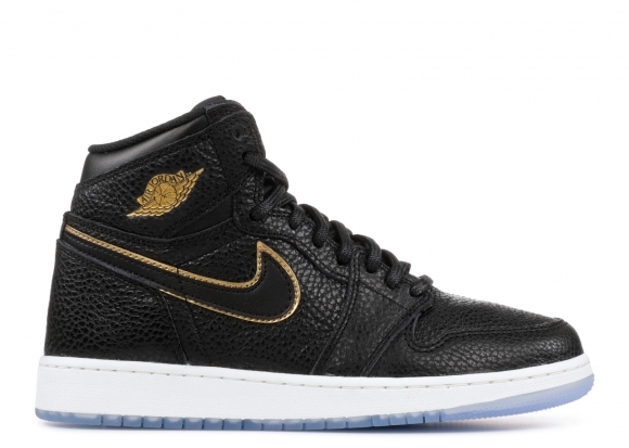 Meilleures Air Jordan 1 Retro High Og (Gs) "City Of Flight" Noir Métallique Or (575441-031)