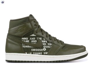 Meilleures Air Jordan 1 Retro High Og "Olive Canvas" Olive (555088-300)