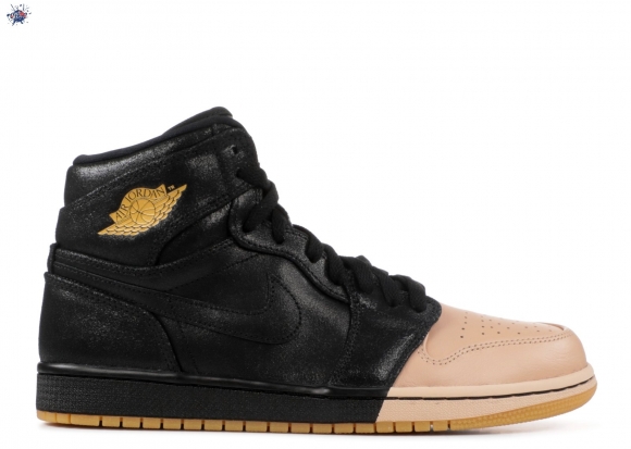 Meilleures Air Jordan 1 Retro High Prem "Dipped Toe" Noir Métallique (ah7389-007)