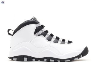 Meilleures Air Jordan 10 Retro (Gs) "Steel" Blanc Noir Gris (310806-103)