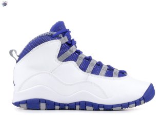 Meilleures Air Jordan 10 Retro Txt (Gs) Blanc Bleu Gris (487215-107)