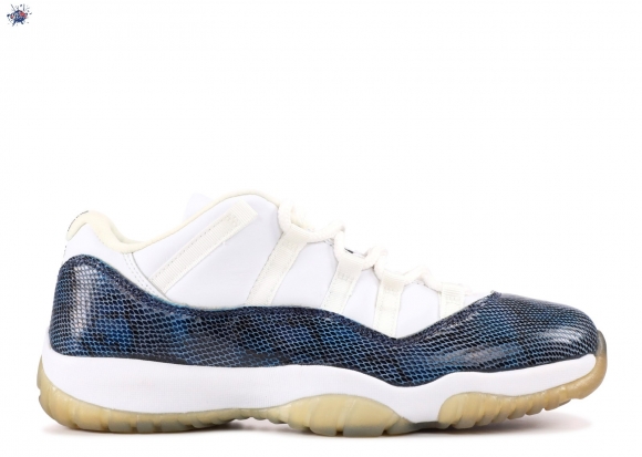 Meilleures Air Jordan 11 Snake Low Blanc Marine (136071-102)