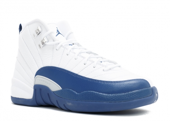 Meilleures Air Jordan 12 Retro Bg (Gs) "French Bleue" Blanc Bleu (153265-113)