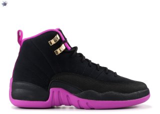 Meilleures Air Jordan 12 Retro (Gs) "Kings" Noir Rose (510815-018)