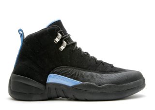 Meilleures Air Jordan 12 Retro "Nubuck" Noir Bleu (130690-018)