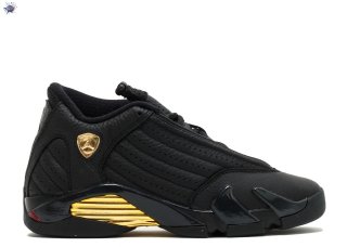 Meilleures Air Jordan 14 Retro Bg "Defining Moments" Noir Or (487524-022)