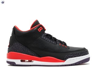 Meilleures Air Jordan 3 Retro "Crimson" Noir Rouge (136064-005)