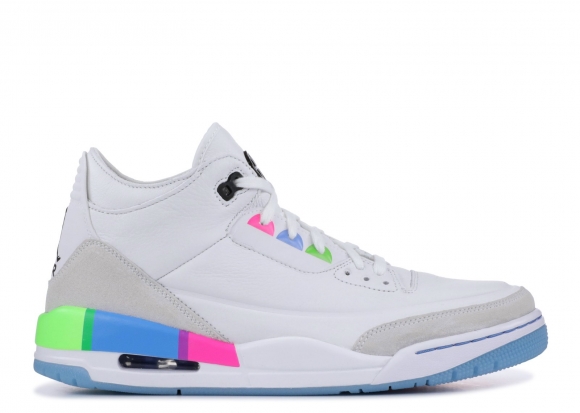 Meilleures Air Jordan 3 Retro Se "Quai 54 Friends And Family" Blanc Vert Rose Bleu (at9195-100)