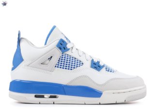 Meilleures Air Jordan 4 Retro (Gs) "2012 Release" Blanc Bleu (408452-105)