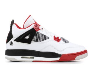 Meilleures Air Jordan 4 Retro (Gs) "Mars Blackmon" Blanc Noir Rouge (308498-162)