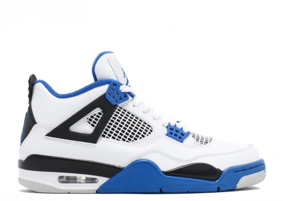 Meilleures Air Jordan 4 Retro "Motorsport" Blanc Bleu (308497-117)