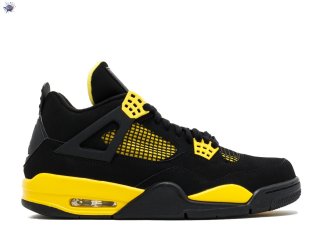 Meilleures Air Jordan 4 Retro "Thunder 2012 Release" Noir Jaune (308497-008)