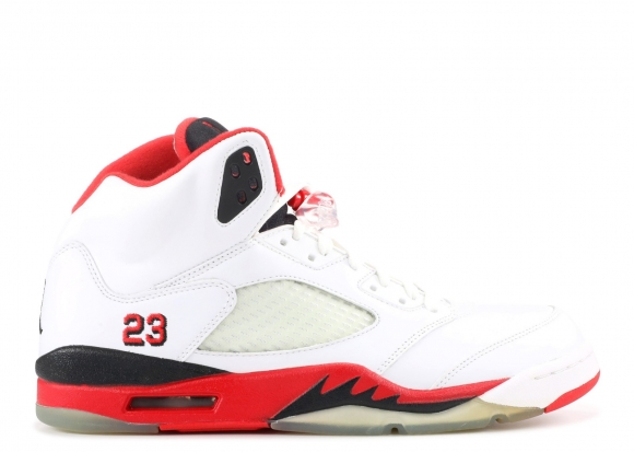 Meilleures Air Jordan 5 Retro Blanc Rouge (136027-162)