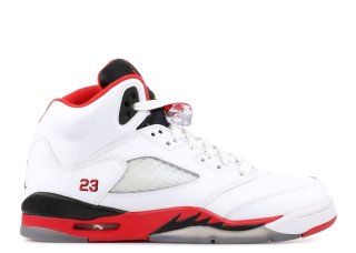 Meilleures Air Jordan 5 Retro (Gs) "2013 Releas" Blanc Rouge (440888-120)