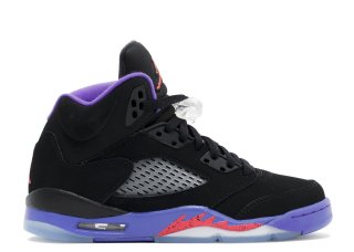 Meilleures Air Jordan 5 Retro (Gs) "Raptors" Noir Pourpre (440892-017)