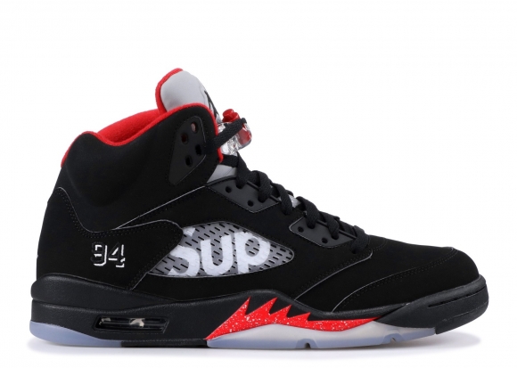 Meilleures Air Jordan 5 Retro Supreme "Supreme" Noir (824371-001)