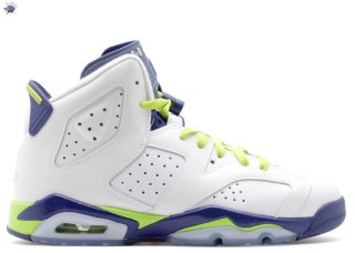 Meilleures Air Jordan 6 Retro (Gs) "Fierce Green" Blanc Vert Bleu (543390-108)