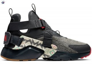 Meilleures Nike Air Huarache Run City Utility "N7" Noir Rouge (at6170-001)