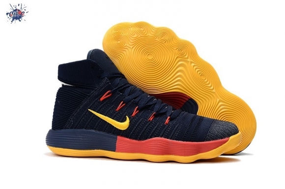 Meilleures Nike Hyperdunk 2017 Flyknit Marine Rouge Jaune