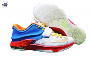 Meilleures Nike KD VII 7 Blanc Bleu Rouge