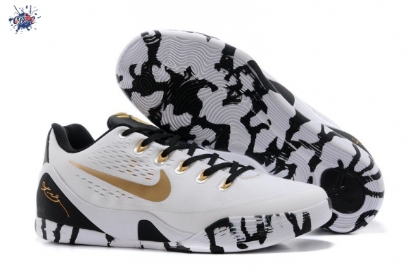 Meilleures Nike Kobe IX 9 Low Em Blanc Or Noir