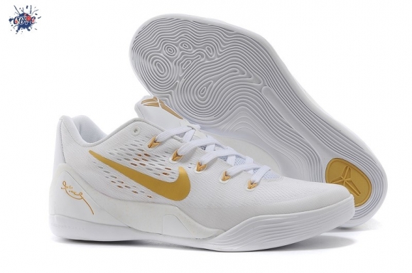 Meilleures Nike Kobe IX 9 Low Em Blanc Or