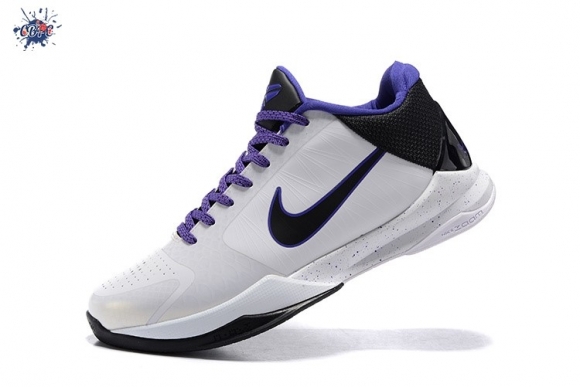 Meilleures Nike Kobe V 5 Blanc Noir Pourpre