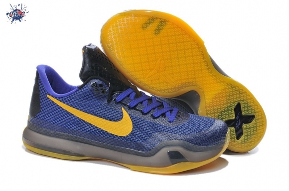 Meilleures Nike Kobe X 10 Bleu Jaune Noir