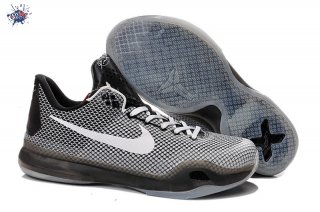 Meilleures Nike Kobe X 10 Gris Noir Blanc