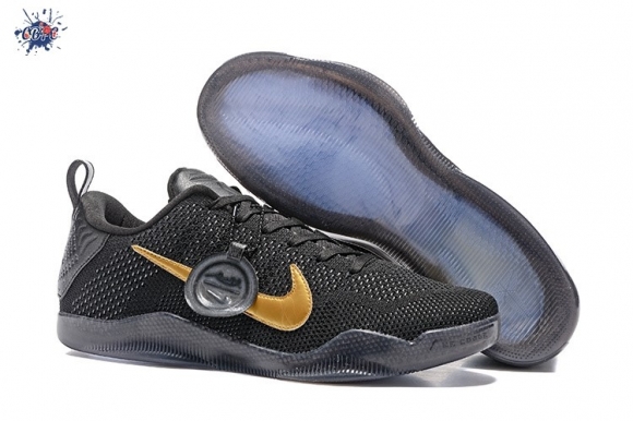 Meilleures Nike Kobe XI 11 Ftb "Black Mamba" Noir Métallique Or