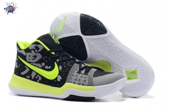 Meilleures Nike Kyrie Irving III 3 Flyknit Noir Gris Volt