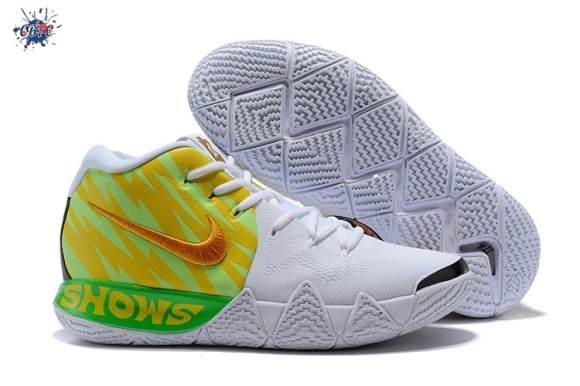 Meilleures Nike Kyrie Irving IV 4 Blanc Vert Jaune