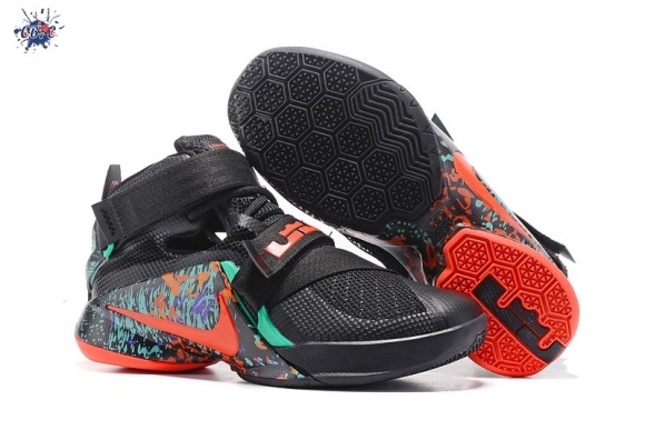 Meilleures Nike Lebron Soldier IX 9 Noir Orange Vert