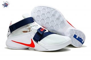 Meilleures Nike Lebron Soldier IX 9 "Usa" Marine Rouge Blanc