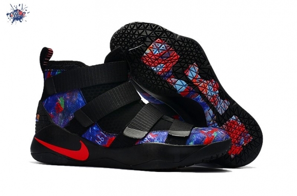 Meilleures Nike Lebron Soldier XI 11 Enfant Noir Bleu Rouge