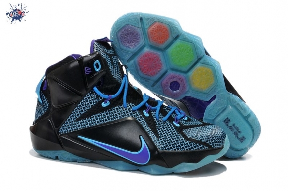 Meilleures Nike Lebron XII 12 Noir Bleu Pourpre