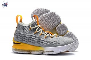 Meilleures Nike Lebron XV 15 Gris Jaune