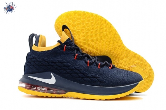 Meilleures Nike Lebron XV 15 Low Marine Jaune