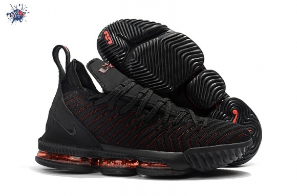 Meilleures Nike Lebron XVI 16 Noir Rouge (ao2588-002)