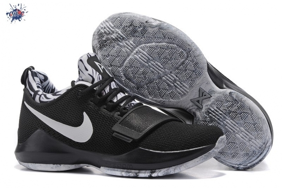 Meilleures Nike PG 1 Noir Blanc Gris