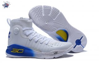 Meilleures Under Armour Curry 4 Blanc Bleu Jaune