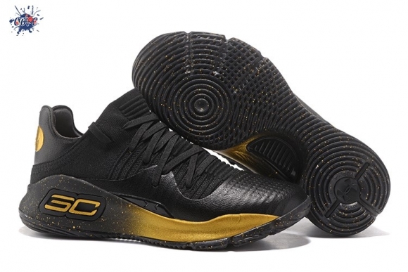 Meilleures Under Armour Curry 4 Low Noir Or