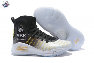 Meilleures Under Armour Curry 4 "Mbk Alliance" Blanc Noir Or